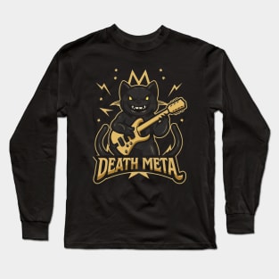 Death Metal Satanic Baphomet Cat playing guitar Long Sleeve T-Shirt